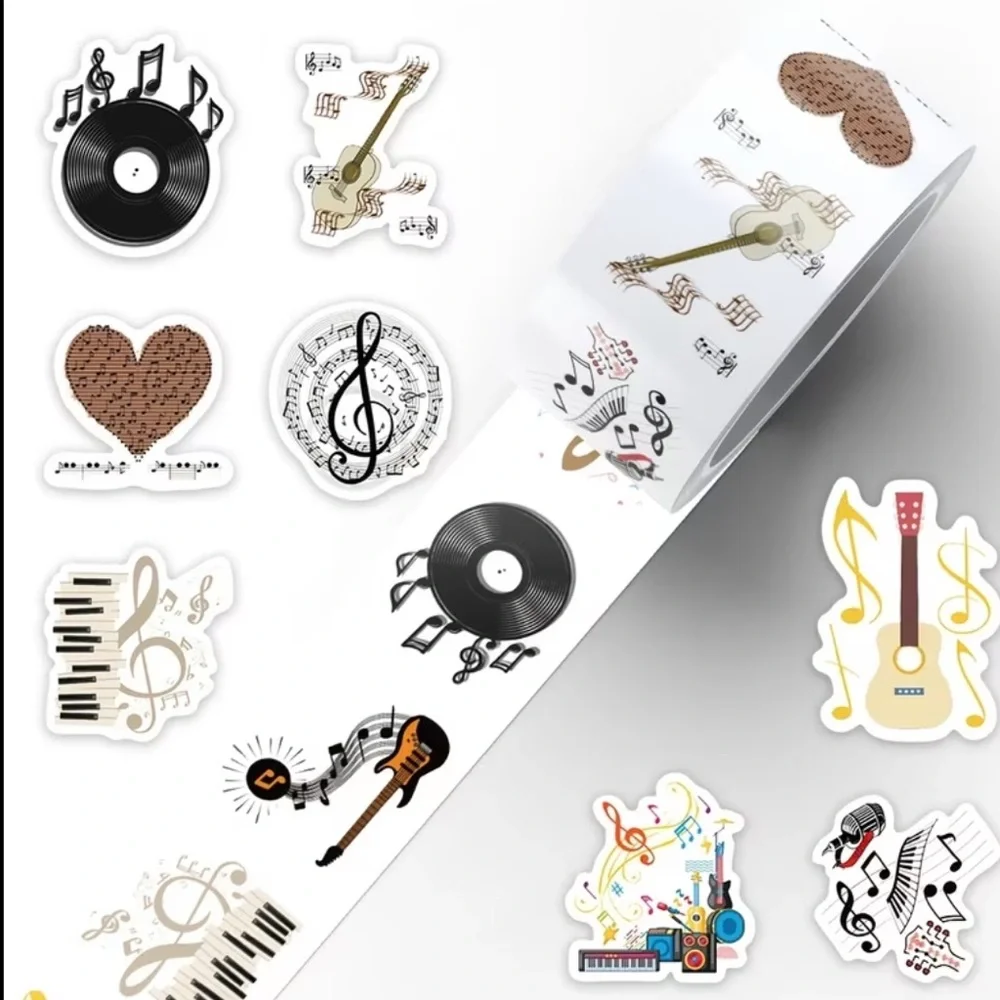 Musical Theme Decorative Stickers with 10 Assorted Patterns, NEW - Picture 3 of 8